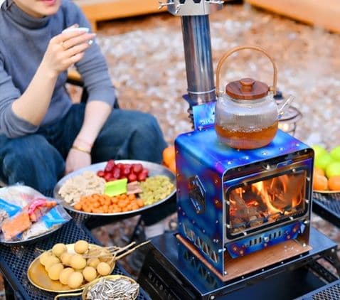 焚き火台 ソロ コンパクト窓付き一人用焚き火台