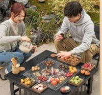 焚き火台 テーブル 多機能方形焚き火台テーブル