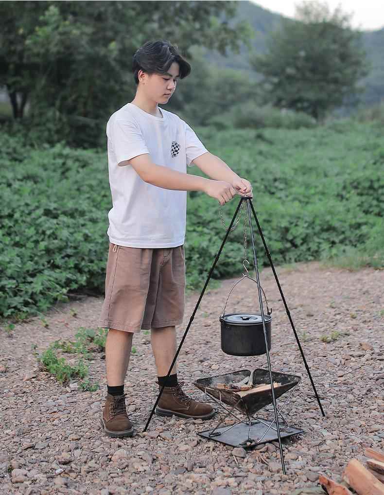 焚き火台 ソロ コンパクト三角吊り焚き火台