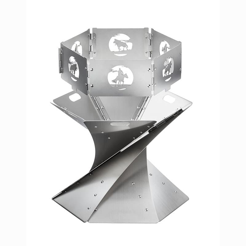 焚き火台 野生動物柄組み立て式携帯焚き火台